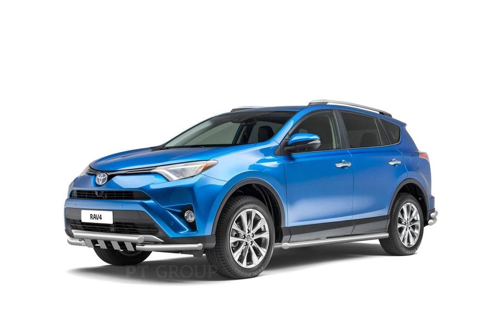 Защита порогов d=63 мм (НПС) Toyota RAV4 2013-2018
