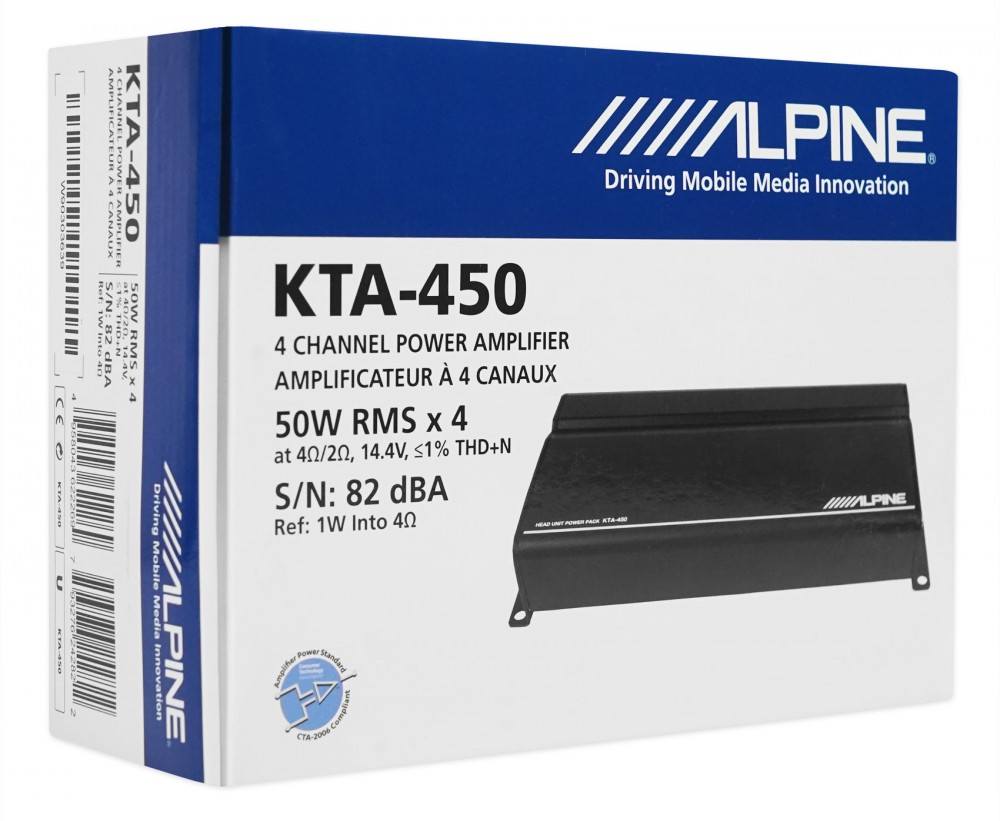 Автомобильный 4-х канальный усилитель ALPINE KTA-450