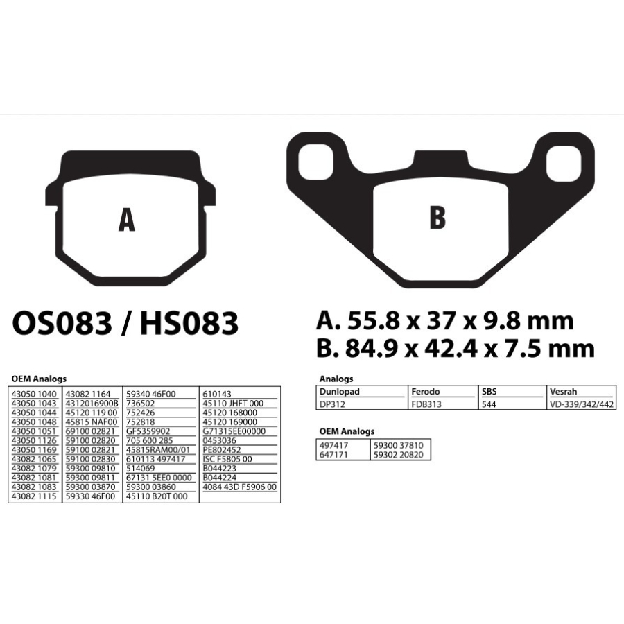 Купить тормозные колодки brp can-am цф kawasaki polaris sтels yamaha hs083 по цене 476 р.. Низкие цены. Большой выбор. Доставка по всей России.  Интернет-магазин в Москве. Только положительные отзывы!