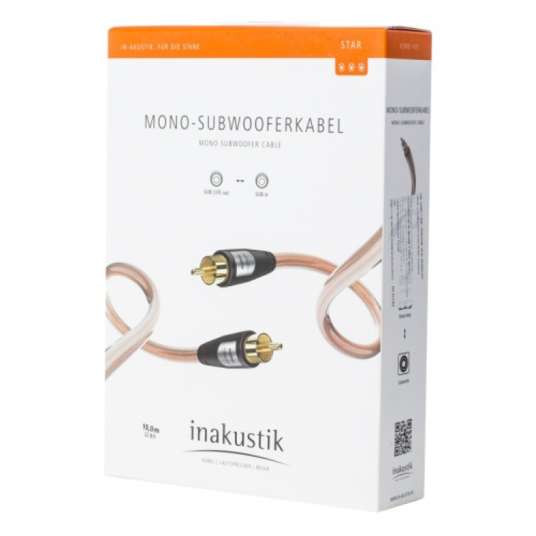 Кабель сабвуферный INAKUSTIK Star Audio Cable, MonoSub 12 m, 003083121