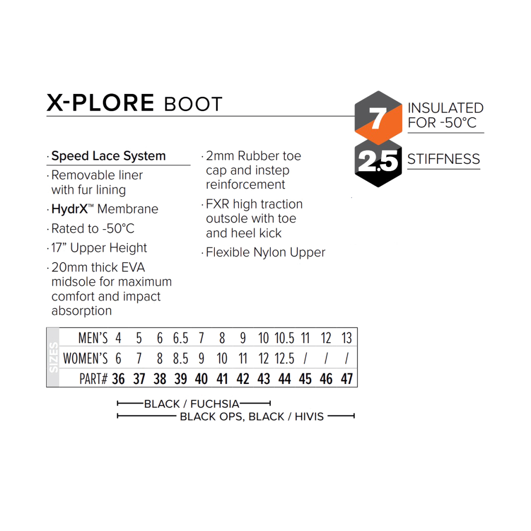 Ботинки FXR X-Plore с утеплителем Black/Hi Vis, 6.5/8.5/39