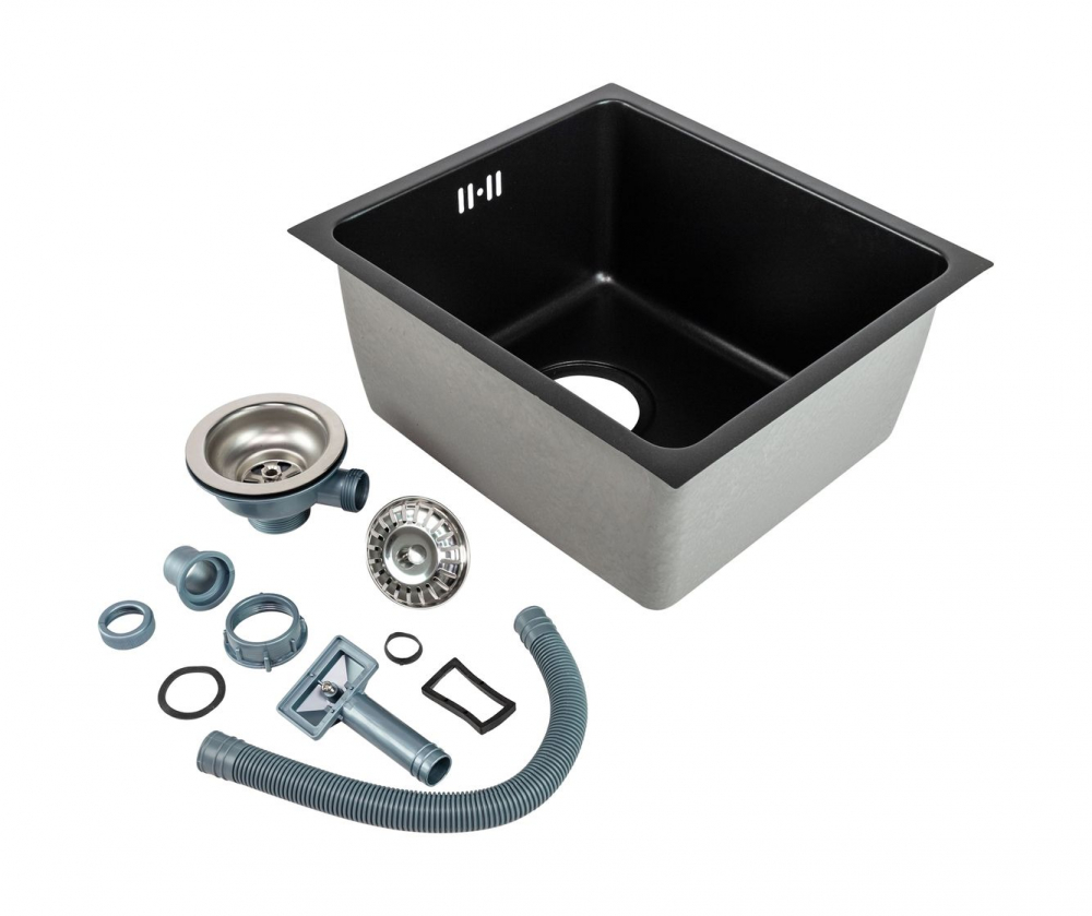 Купить мойка прямоугольная 340х380х180, стальная с покрытием, черная по цене  Низкие цены. Большой выбор. Доставка по всей России. Интернет-магазин в Москве. Только положительные отзывы!