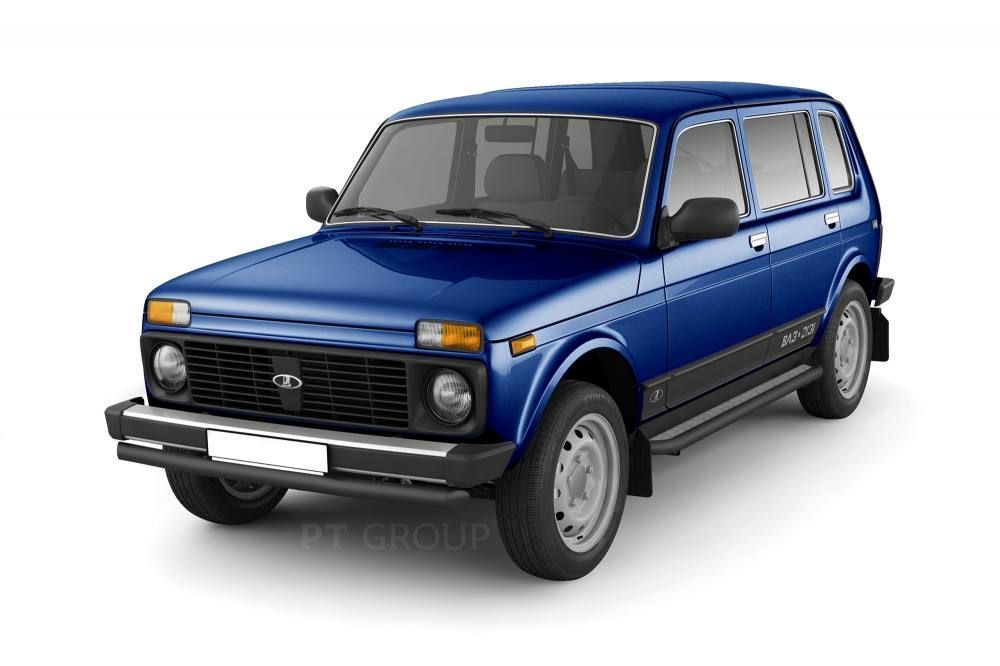 Защита порогов с алюм. площадкой d=51 мм (НПС) Lada "4х4 2131" 1995-2021