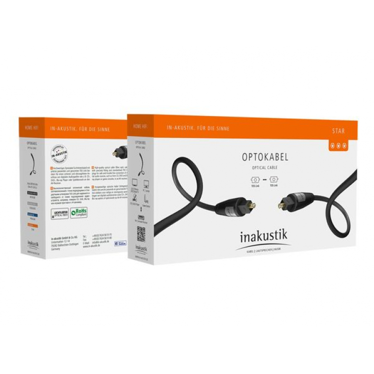 Цифровой оптический кабель INAKUSTIK Star Optical Cable, Toslink, 15.0 m, 003121150