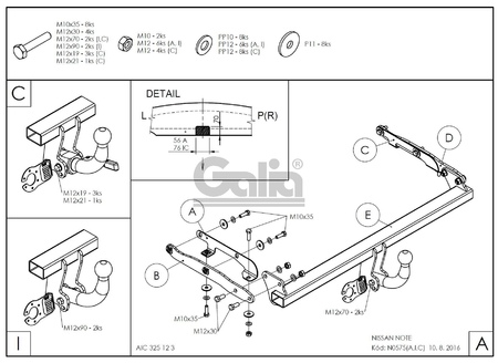 Купить фаркоп nissan note 2013-2020 - n057a galia по цене  Низкие цены. Большой выбор. Доставка по всей России. Интернет-магазин в Москве. Только положительные отзывы!
