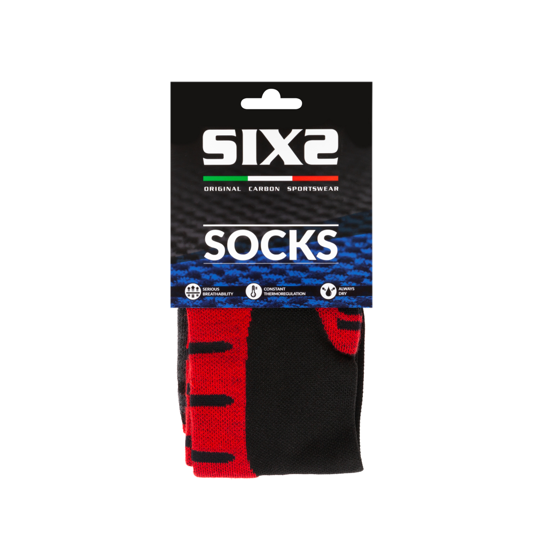 Носки SIXS MOT S MERINOS WOOL Red/Black, 35/38, Артикул: MOTM-35NE-RO