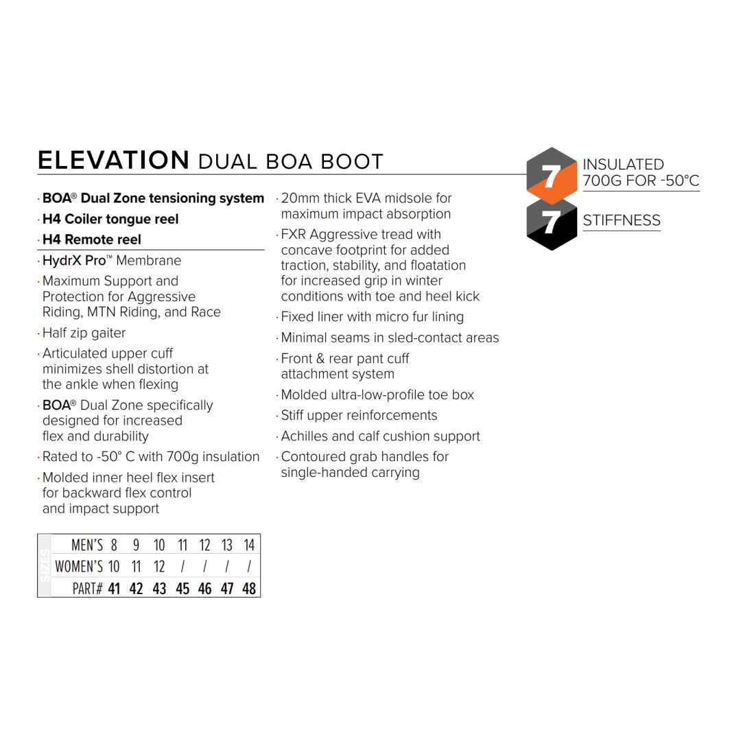 Ботинки FXR Elevation Dual BOA с утеплителем Black, 10/12