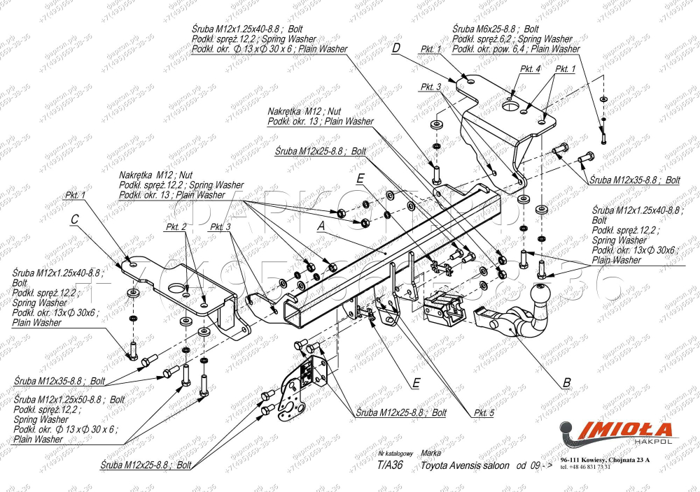 Купить фаркоп toyota avensis седан 2009-2018 - t.a36 imiola по цене  Низкие цены. Большой выбор. Доставка по всей России. Интернет-магазин в Москве. Только положительные отзывы!