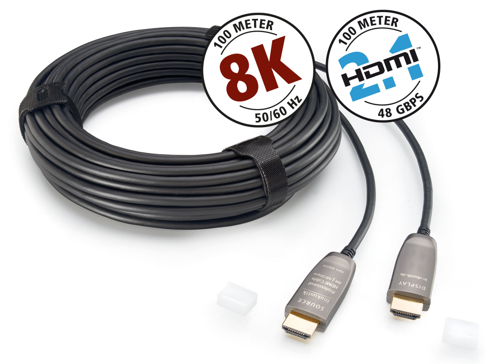 HDMI кабель INAKUSTIK Profi HDMI 2.1 optical fiber cable 8K 48Gbps 10m 009245010