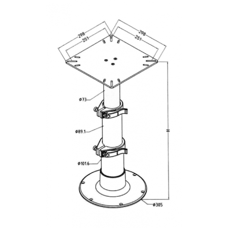 Купить стойка столешницы регулируемая 3 ступени 355-711 мм основание 305 мм по цене 30 829 р. Низкие цены. Большой выбор. Доставка по всей России. Интернет-магазин в Москве. Только положительные отзывы!