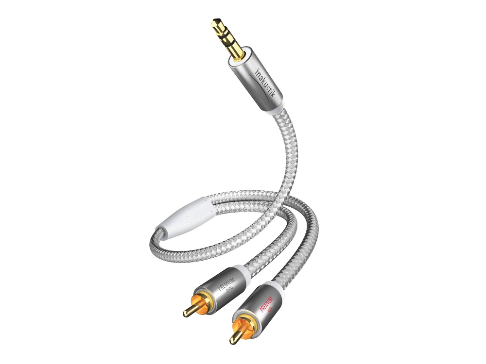 Кабель межблочный INAKUSTIK Premium MP3, 3.5 mm <> 2RCA, 1.5 m, 004100015