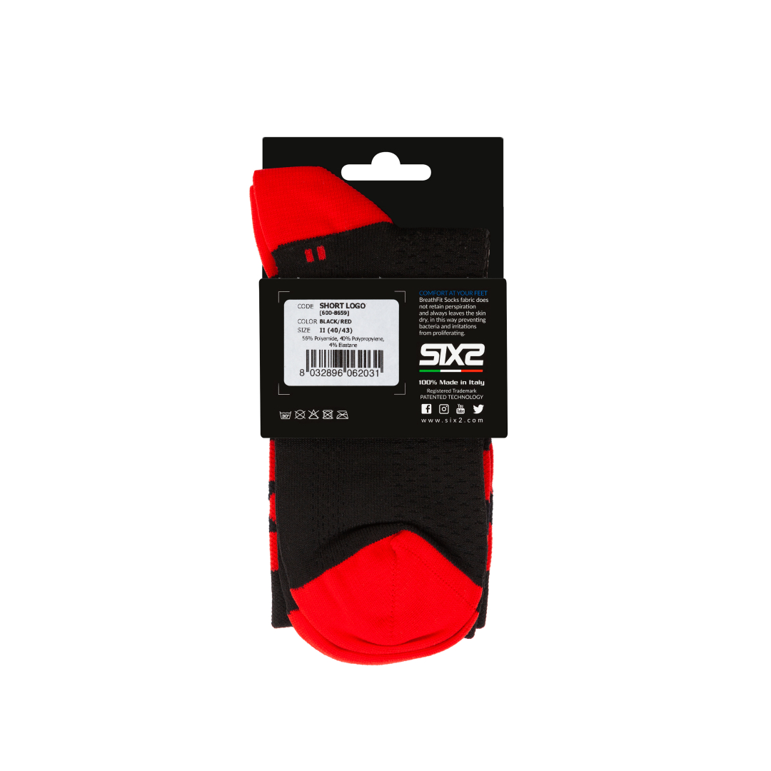 Носки SIXS Logo Black/Red, II, Артикул: SHLG-II-NERO
