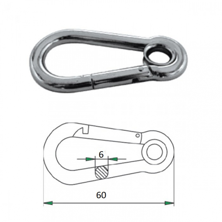Купить гак-карабин с проушиной 6х60мм по цене 208 р. Низкие цены. Большой выбор. Доставка по всей России. Интернет-магазин в Москве. Только положительные отзывы!