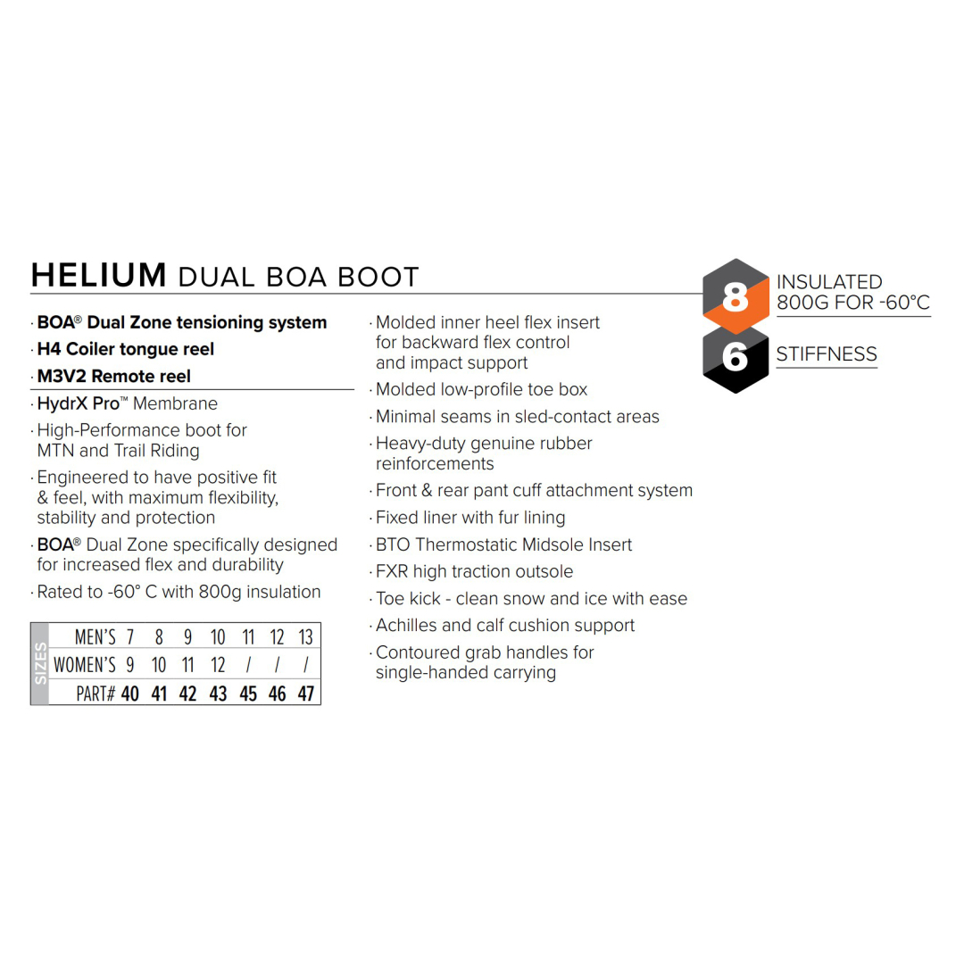 Ботинки FXR Helium Dual BOA с утеплителем Black, 13