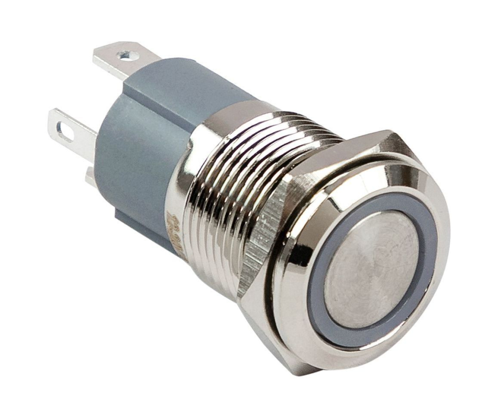 Купить кнопка с фиксацией, подсветка синяя, 12 в, д.16мм по цене  Низкие цены. Большой выбор. Доставка по всей России. Интернет-магазин в Москве. Только положительные отзывы!