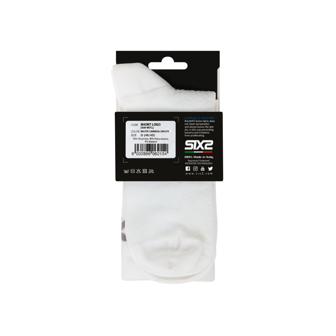 Носки SIXS Logo White Carbon/White, II, Артикул: SHLG-II-BIBI