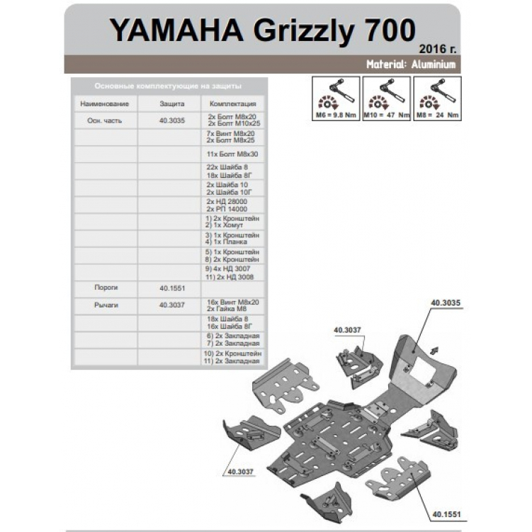 Купить алюминиевая защита днища yamaha grizzly 700 2016- storm 3054 по цене 12 900 р.. Низкие цены. Большой выбор. Доставка по всей России.  Интернет-магазин в Москве. Только положительные отзывы!