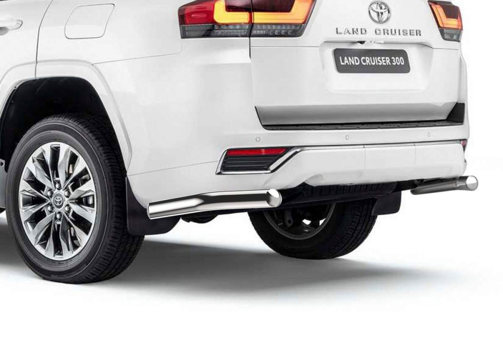 Защита заднего бампера d76 уголки Toyota Land Cruiser 300 70th Anniversary 2021- (R.5727.005) Rival
