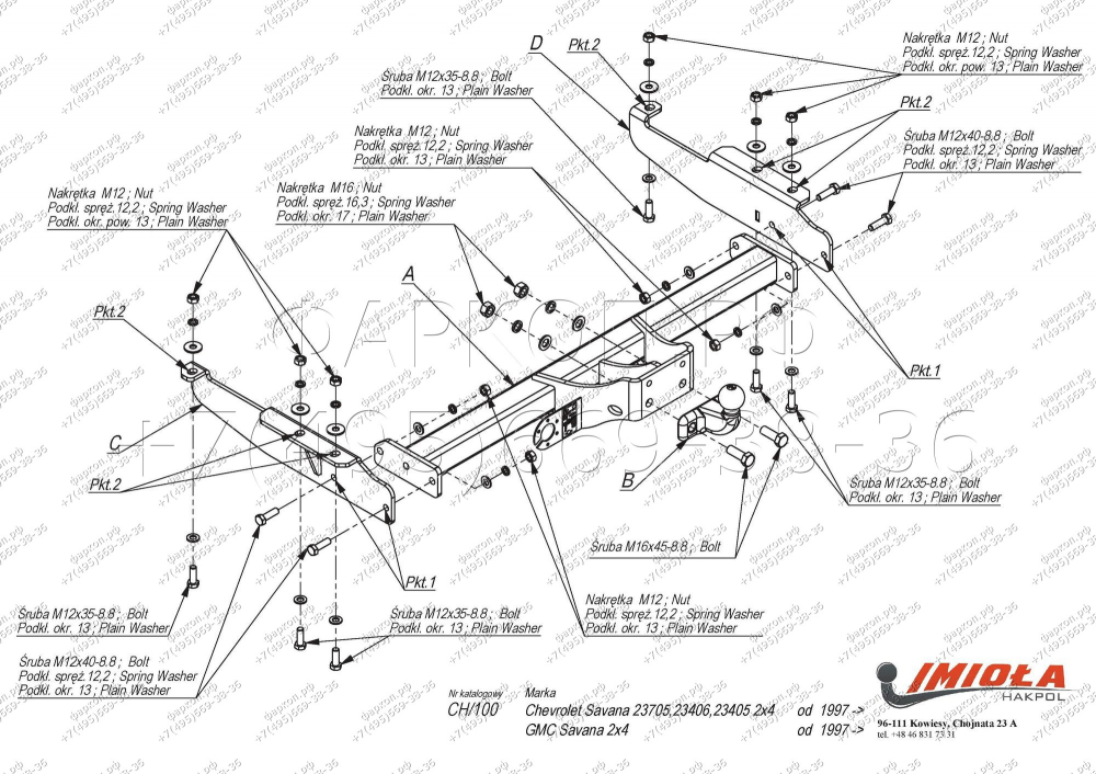 Купить фаркоп chevrolet express 1996-2017, gmc savana 1996-2017 - ch.100 imiola по цене  Низкие цены. Большой выбор. Доставка по всей России. Интернет-магазин в Москве. Только положительные отзывы!