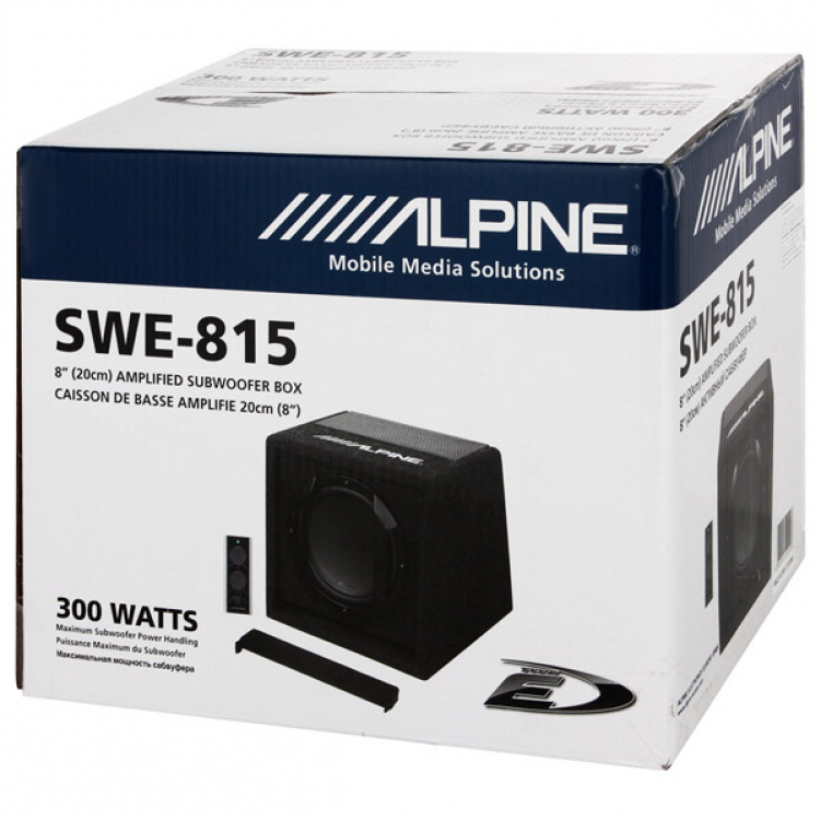 Автомобильный корпусной активный сабвуфер 8” (20 см) ALPINE SWE-815