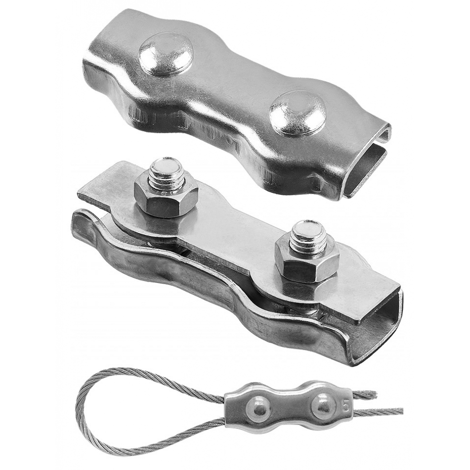 Зажимы под трос. Зажим для стальных канатов 8мм din 741. Зажим для троса 3мм din741. Зажим для стальных канатов 6 мм цинк din741. Зажим для тросов с 2-мя гайками 3 мм din741 нерж.