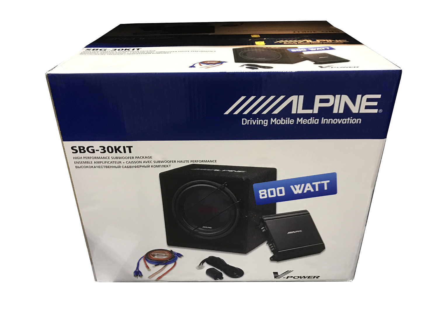 Автомобильный корпусной активный сабвуфер 12” (30 см) ALPINE SBG-30KIT