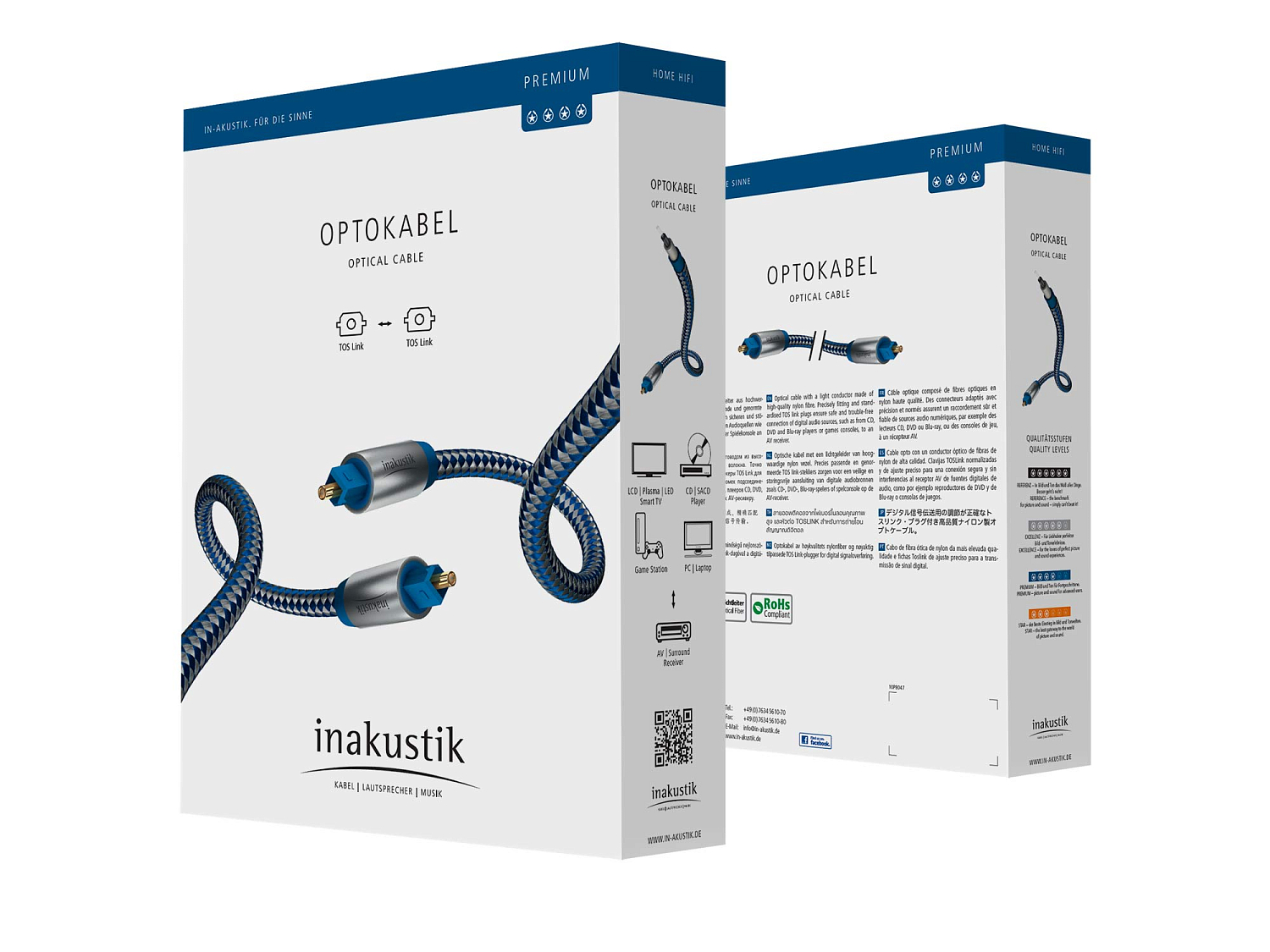 Цифровой оптический кабель INAKUSTIK Premium Optical Cable, Toslink, 5 m, 0041205