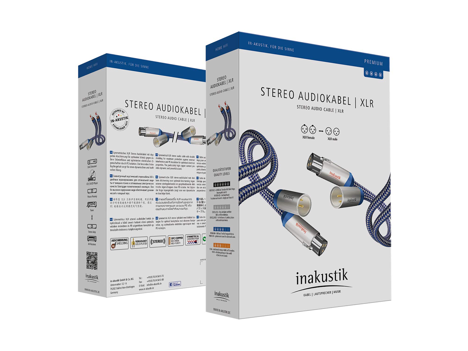 Кабель межблочный INAKUSTIK Premium Audio Cable, XLR, 1.5 m, 00405015