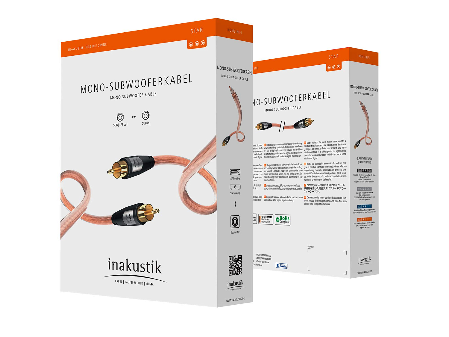 Кабель сабвуферный INAKUSTIK Star Audio Cable, MonoSub, 2 m, 00308221