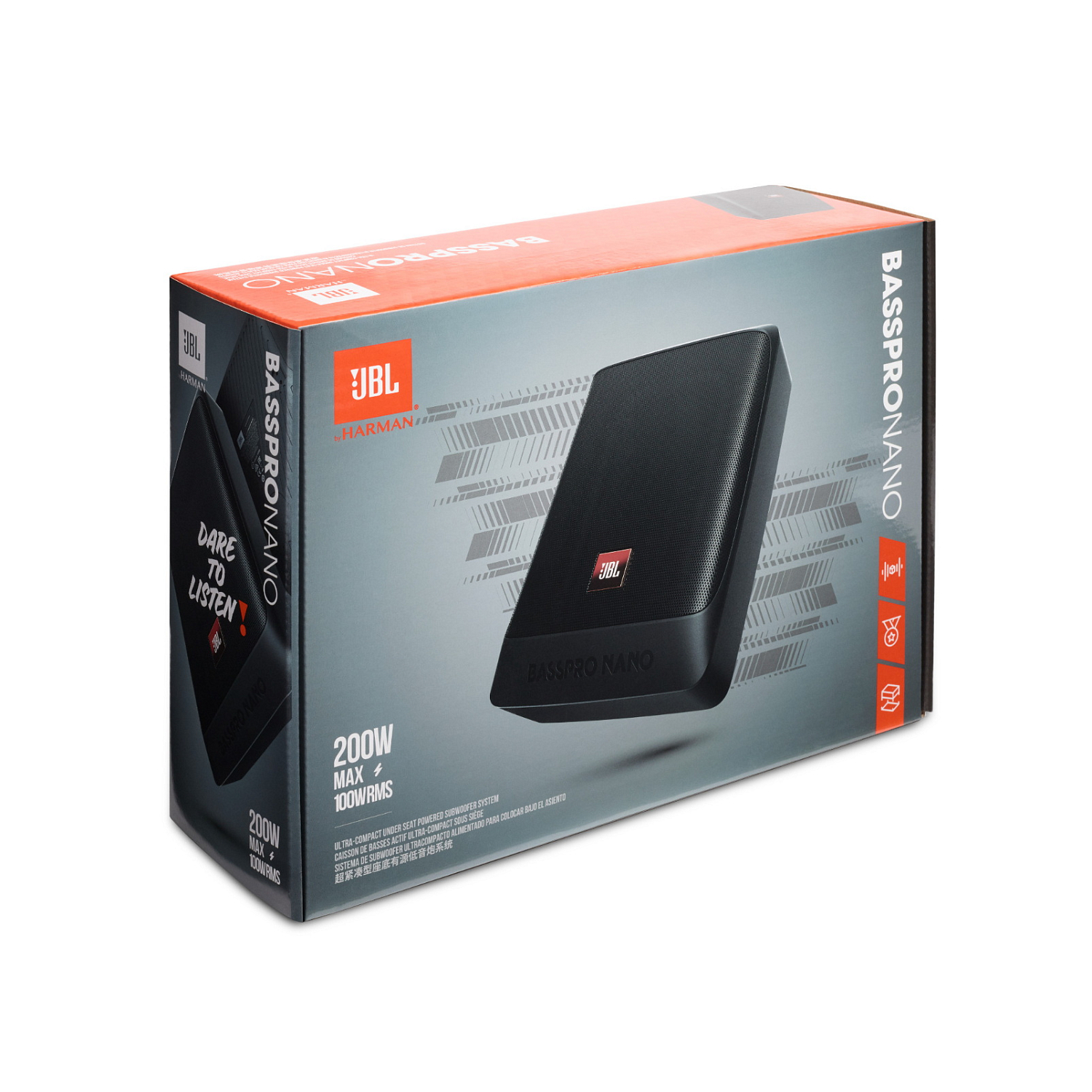 Автомобильный корпусной активный сабвуфер 6*8"(152*203 мм) JBL BASSPRONANO